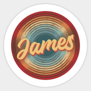 James Vintage Circle Sticker